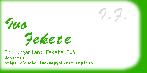 ivo fekete business card